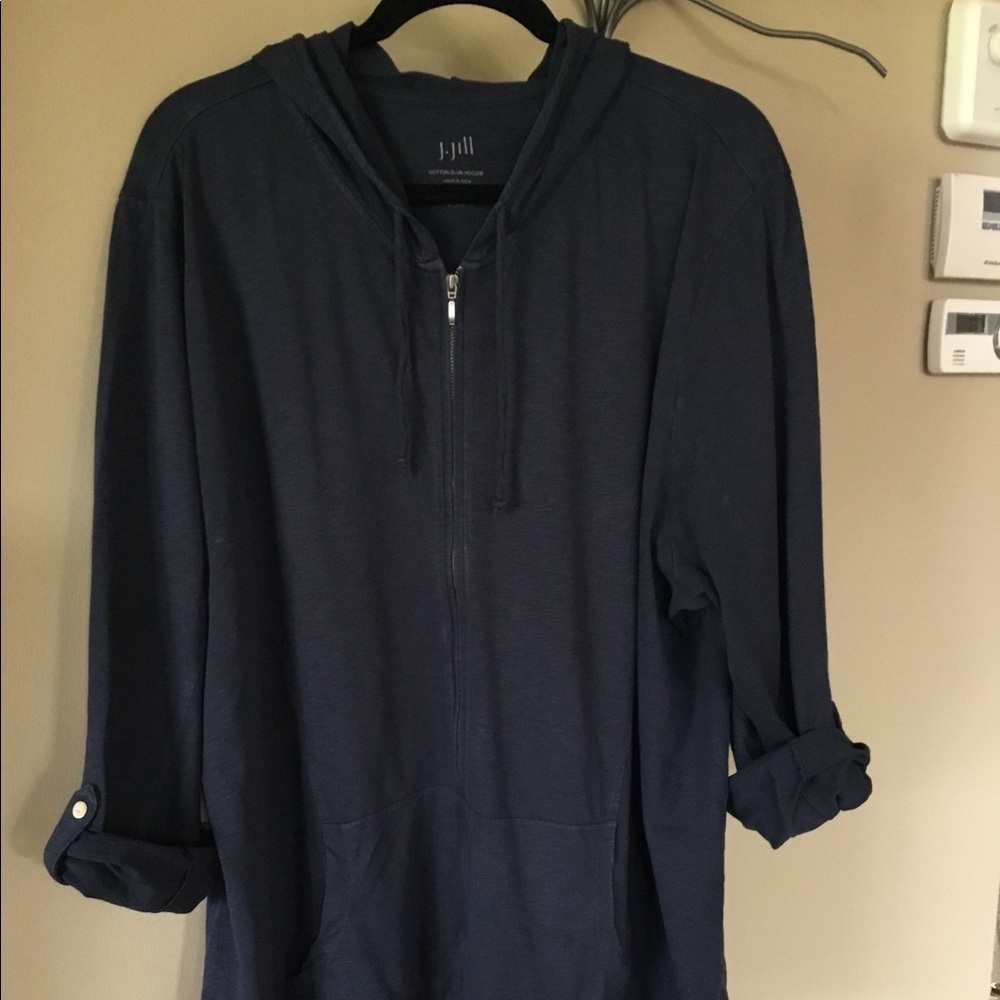 J Jill cotton knit slub hoodie 2X